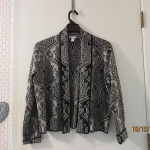 Chico's Black and Silver sweater jacket size 2